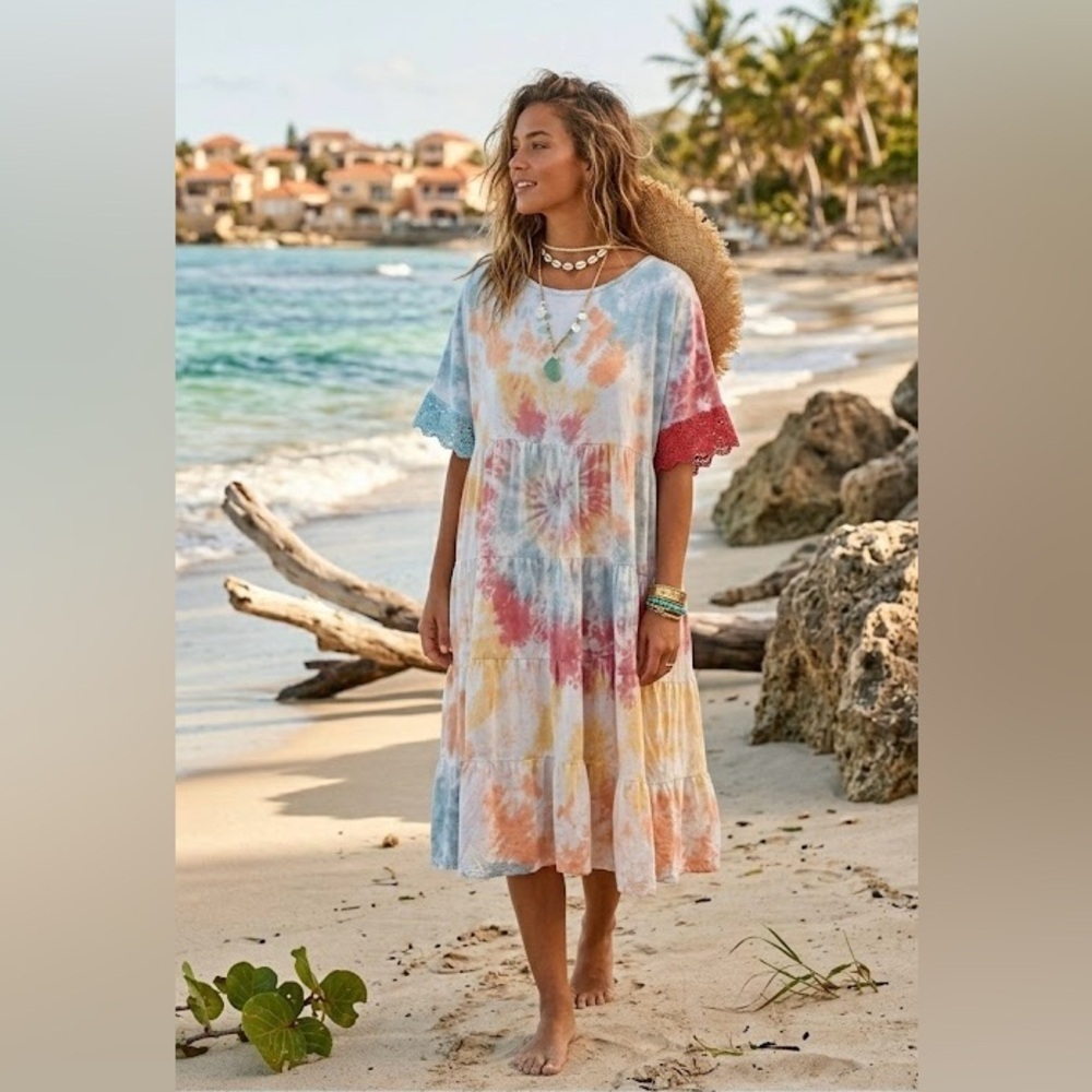 Mazik Dress Women's Size Medium Multicolor Tie Dye